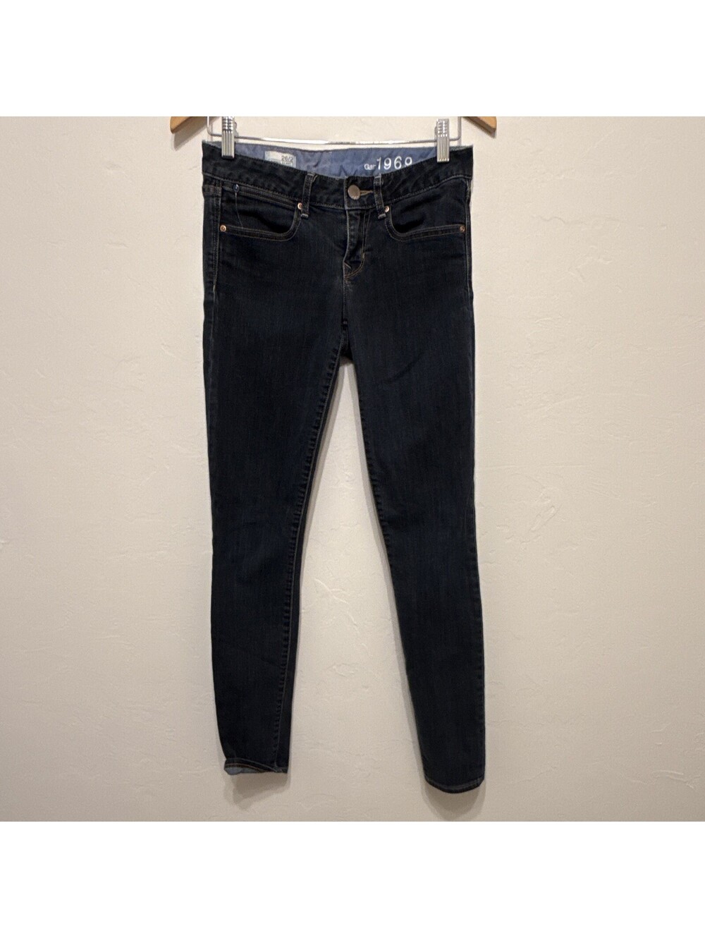 Gap 1969 Skinny Jeans Dark Wash Blue Mid Rise 5-Pocket Cotton Denim Women